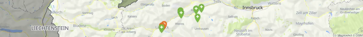 Kartenansicht für Apotheken-Notdienste in der Nähe von Schönwies (Landeck, Tirol)